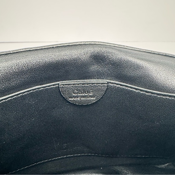 Chloe Elsie Black Leather Crossbody Bag Small Gold Chain Hardware With Dustbag - Picture 13 of 16